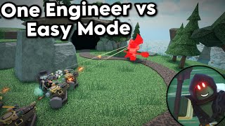 1 Engineer vs Easy Mode | Tower Defense Simulator