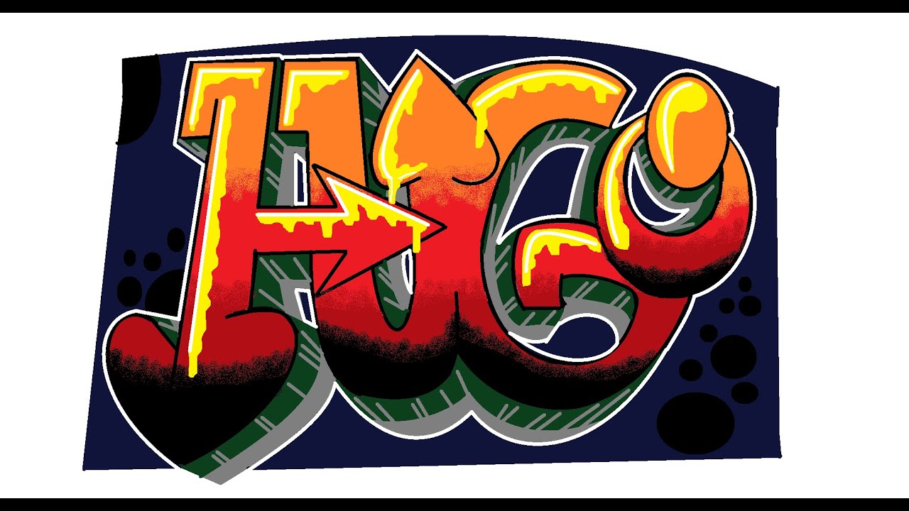 como hacer un graffiti con tu nombre!! #paint #graffiti #art - YouTube