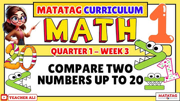 GRADE 1 MATH 1 QUARTER 1 WEEK 3 MATATAG - COMPARE TWO NUMBERS UP TO 20