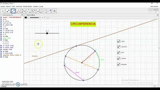 Elementos de la circunferencia-Tutorial en GeoGebra screenshot 4