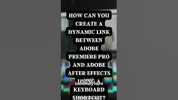 How can you create a dynamic link between Premiere Pro and After Effects using a keyboard shortcut?