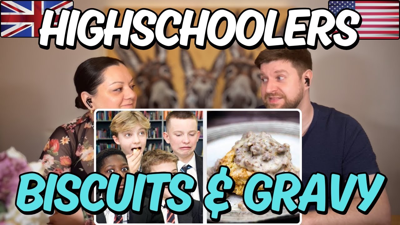 BRITS REACT to British Highschoolers Try Biscuits & Gravy 🇺🇸