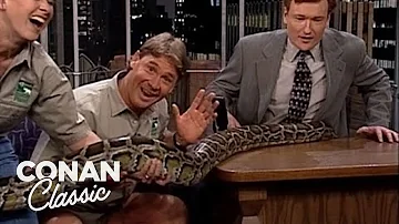 Steve Irwin Introduces Conan To A Crocodile | Late Night with Conan O’Brien
