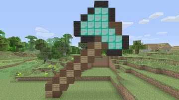 Minecraft Tutorials - Diamond Axe Pixel Art