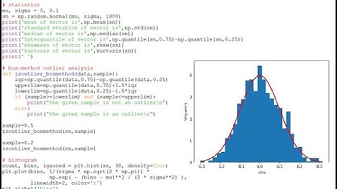 Basic Statistics (statistical measures, outlier analysis) and Histogram Using Python