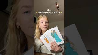 LIVE GUEST ILLUSTRATOR FOR MIDWEST WEDDINGS 🤍✨ #wedding #liveweddingpainter #weddingguests
