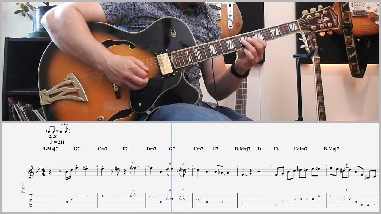 The Theme Kenny Burrell Rhythm Changes Solo, with Tablature