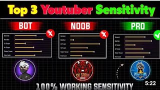 Raistar Sensitivity + Zerox ff Sensitivity + Sk Sabir Boss Sensitivity | Free Fire Headshot Setting