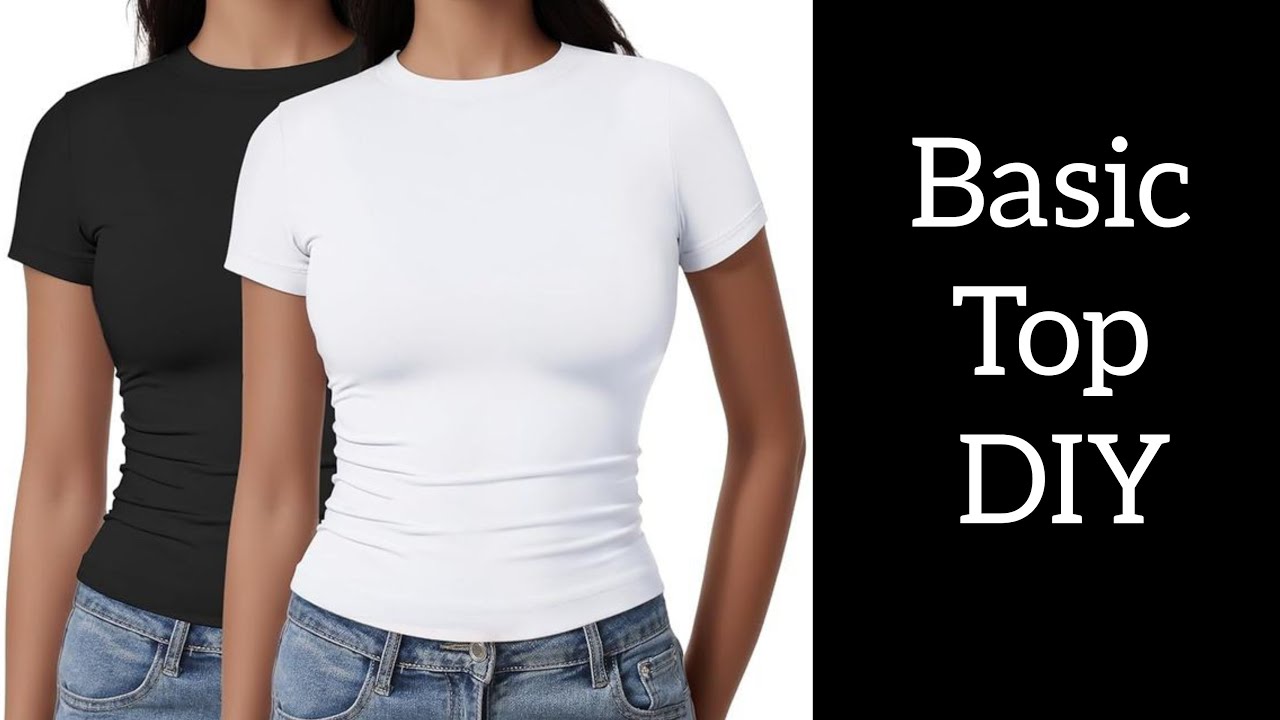 How To Cut And Sew A Basic Top. Basic Fitted Top DIY - YouTube