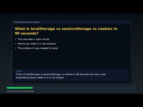 localStorage vs sessionStorage vs cookies in 90 seconds: Explained Simply