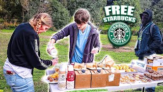 Free Starbucks Coffee For Homeless People On A Cold Day!