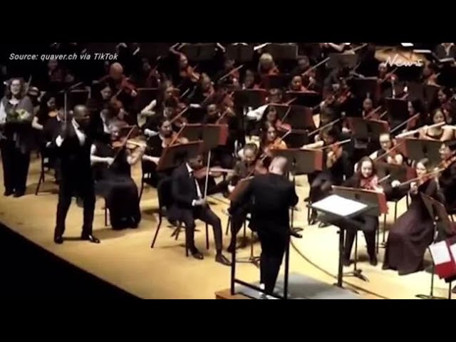 Conductor gets pranked on his birthday by orchestra class=
