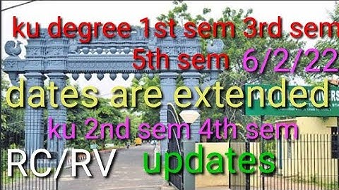 Kakatiya University degree updates 2022/ku 1st sem 3rd sem 5th sem fee dates are extended 2022/