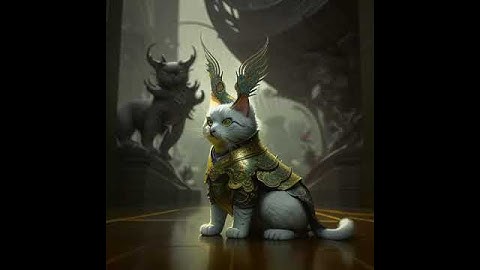 Mecha Mech Robots in the Sky Joan Anthropomorphic cat surrounded by fractals