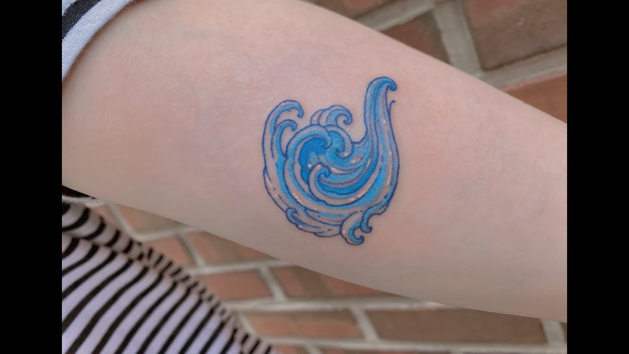 파도타투 타임랩스 Blue Wave tattoo time lapse in Korea