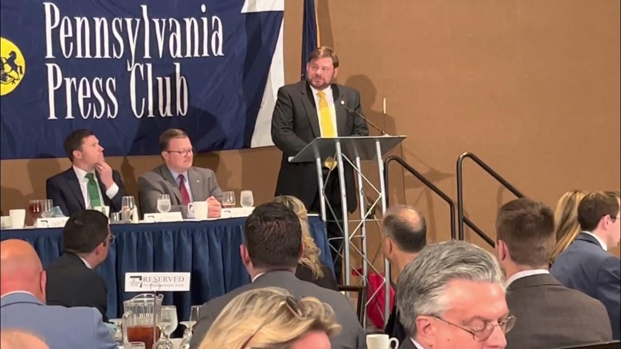 Pa. Senate Majority Leader Joe Pittman, RIndiana, addresses the Pa