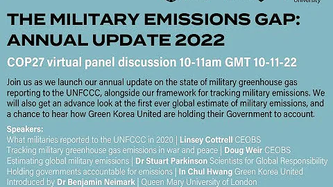 COP27 virtual panel: Military Emissions Gap annual update 2022 - DayDayNews