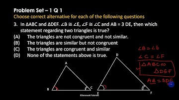 Problem Set 1 Math II | Similarity Class 10th Maharashtra Board | Question no 1 MCQs