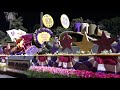 Rose Parade 2020 South Pasadena Float at New Years Night moving into position.