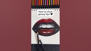 How to draw glossy lips 👄 🖤 #howtodraw  #arttutorial #lips #sketchbook #drawing #crayon #art