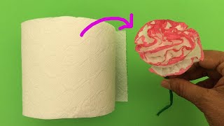 como hacer flores 🌸Flores con papel higiénico🌷flores con papel de baño-Flowers with toilet paper