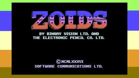 ZOIDS MARTECH COMMODORE 64 C64 TAPE GAME LOADING SCREEN