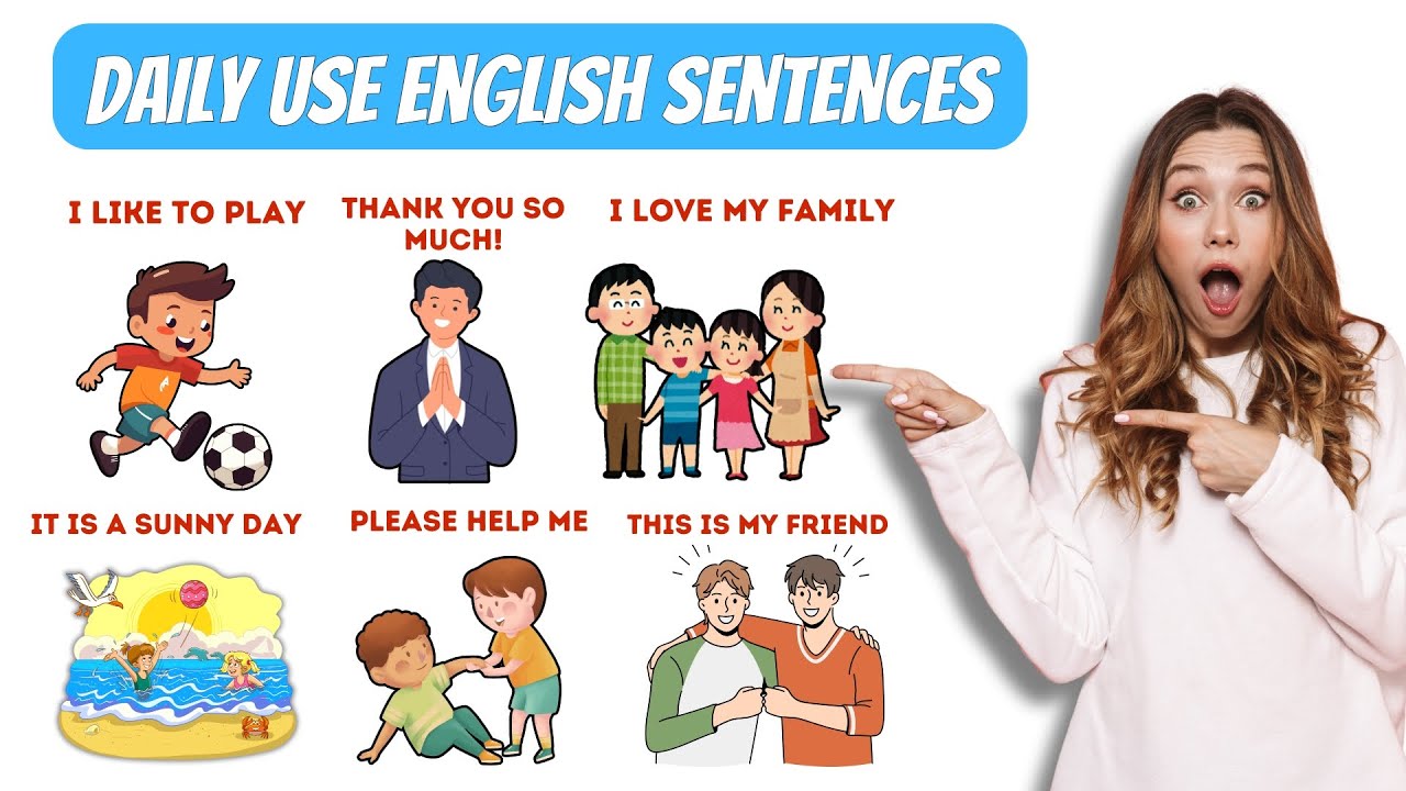 Daily Use English Sentences For Kids| English Speaking Practice | Learn ...