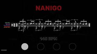 Nanigo Drum Tutorial │ Sheet Music + Play-Along │ 140→40 BPM