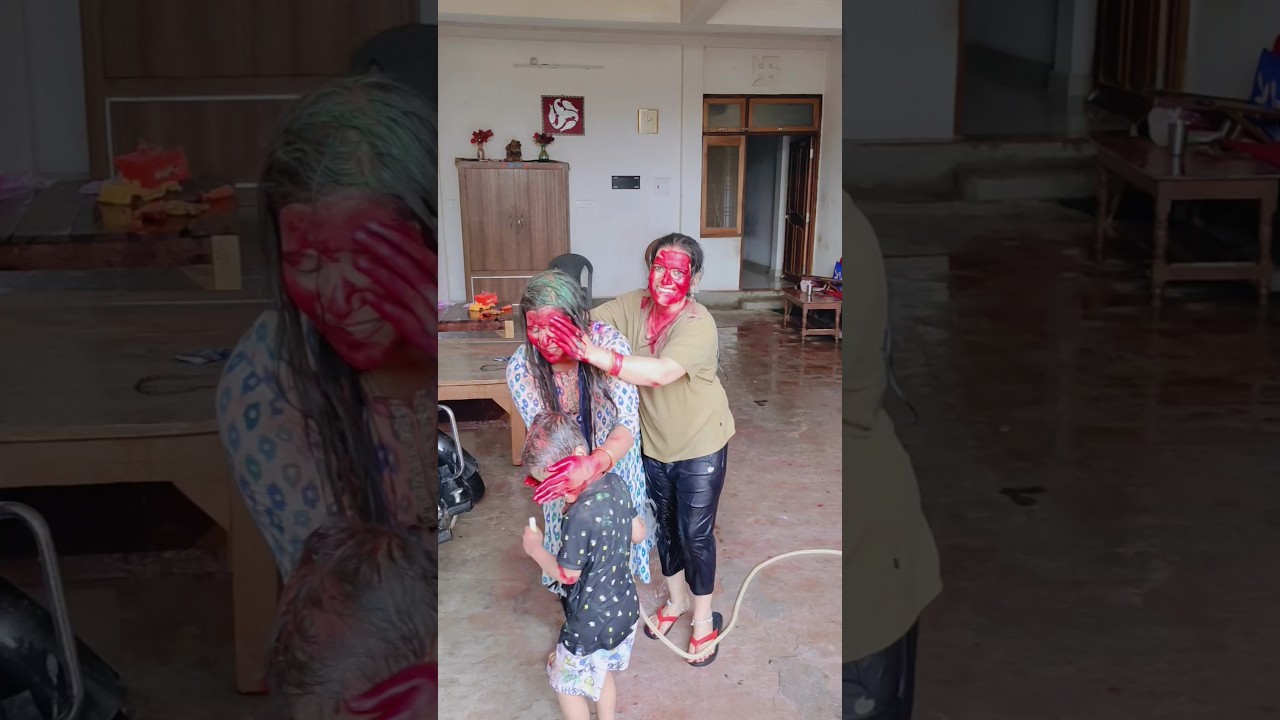 Holi celebration with family 