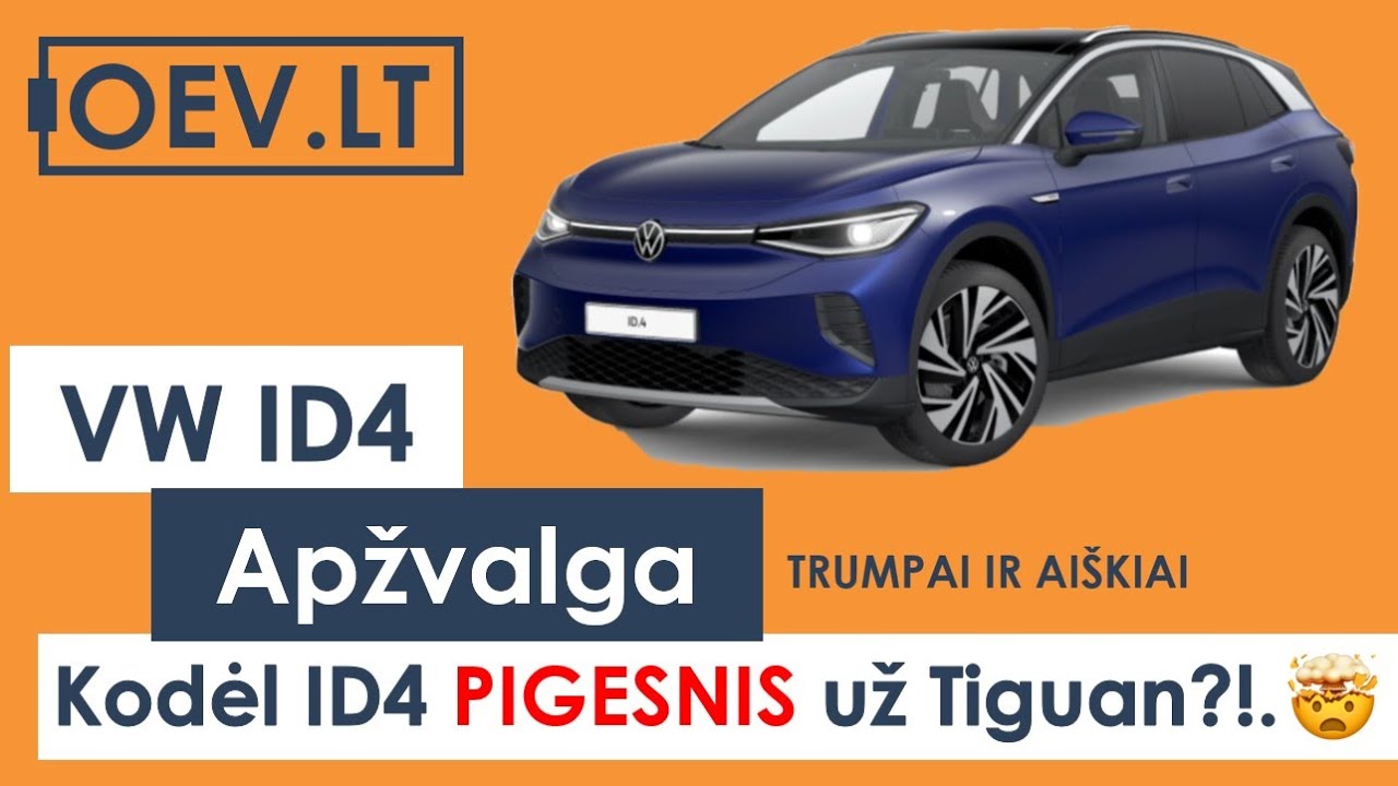 Elektromobilio VW ID4 apžvalga. Kodėl ID4 pigesnis už Tiguan?!. / OEV.LT