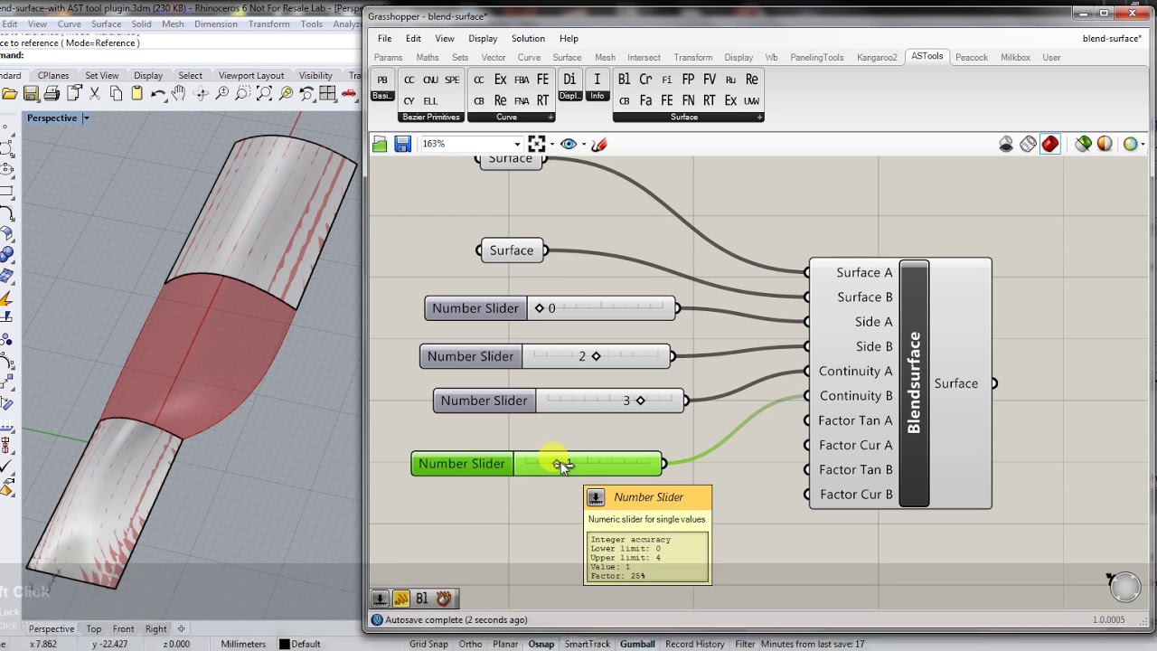 Rhino Grasshopper surface continuity experimentation - YouTube