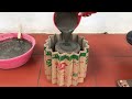Carton Box And Cement - How To Make Unique Flower Pots At Home