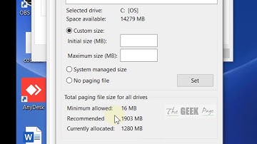 There is not enough memory to complete this operation in Windows 10
