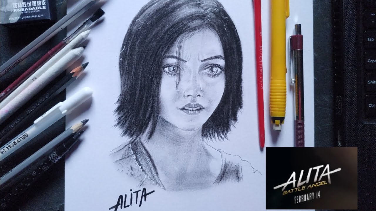 How to Draw ALITA ALITA BATTLE ANGEL  Step by Step  YouTube