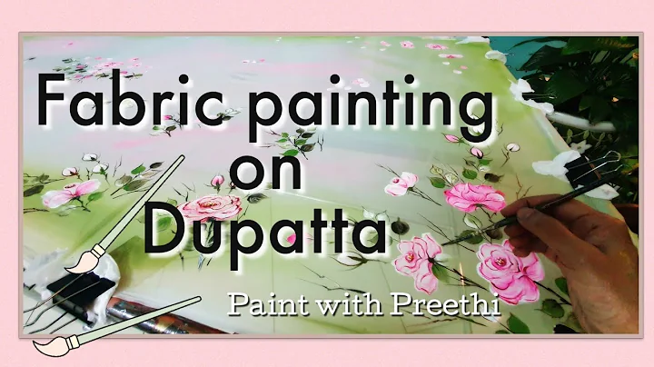 Hand painted dupatta /Painting Rose on fabric @KritiByPreethi😍😍🎨🎨