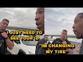 Cop Harass Man For His ID While He’s Changing His Tire
