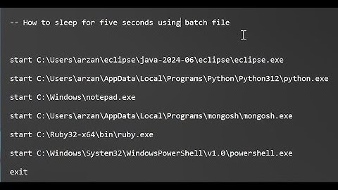 How to sleep for five seconds in Batch File