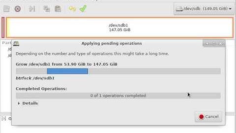 arch linux btrfs  gparted
