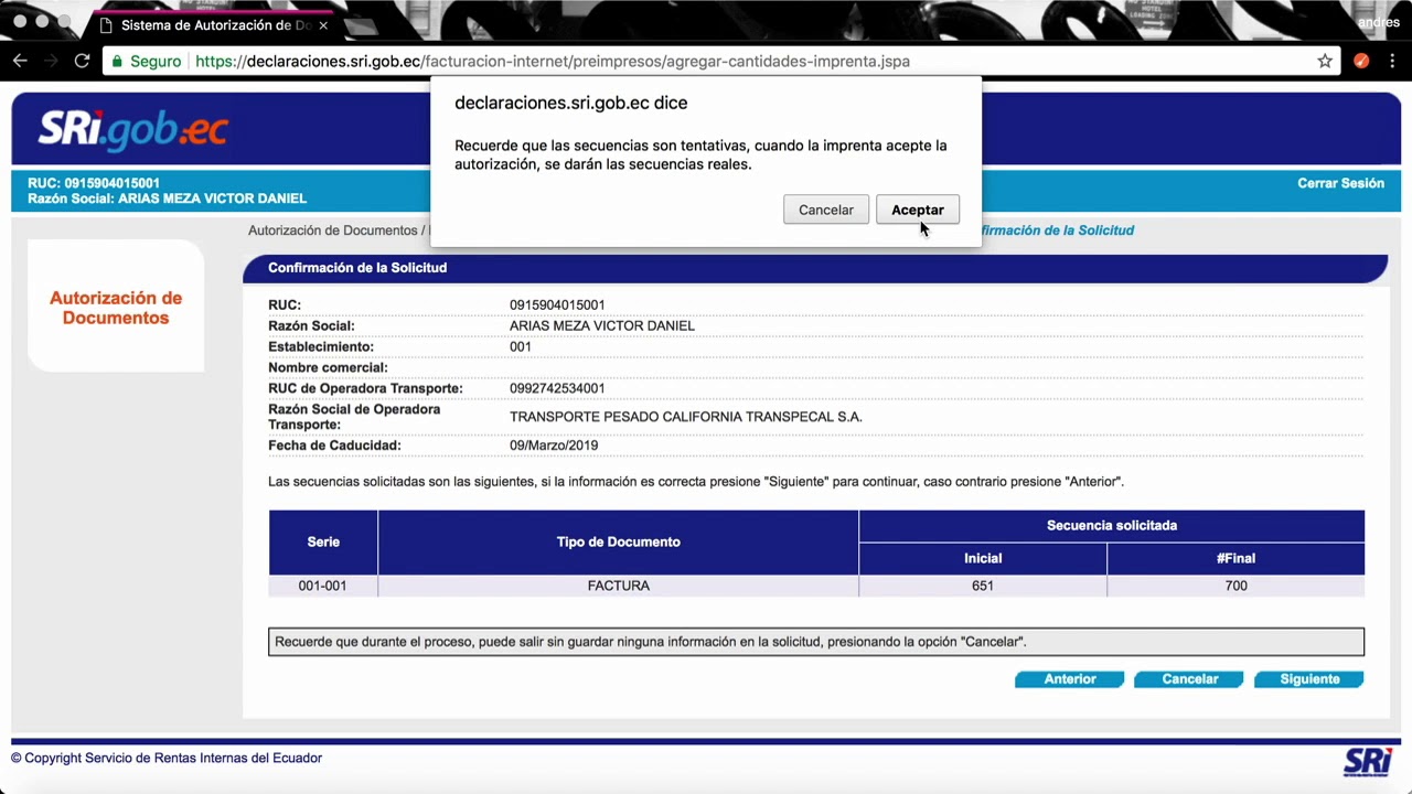 Como Solicitar Facturas O Comprobantes Autorizados Sri A Imprentas