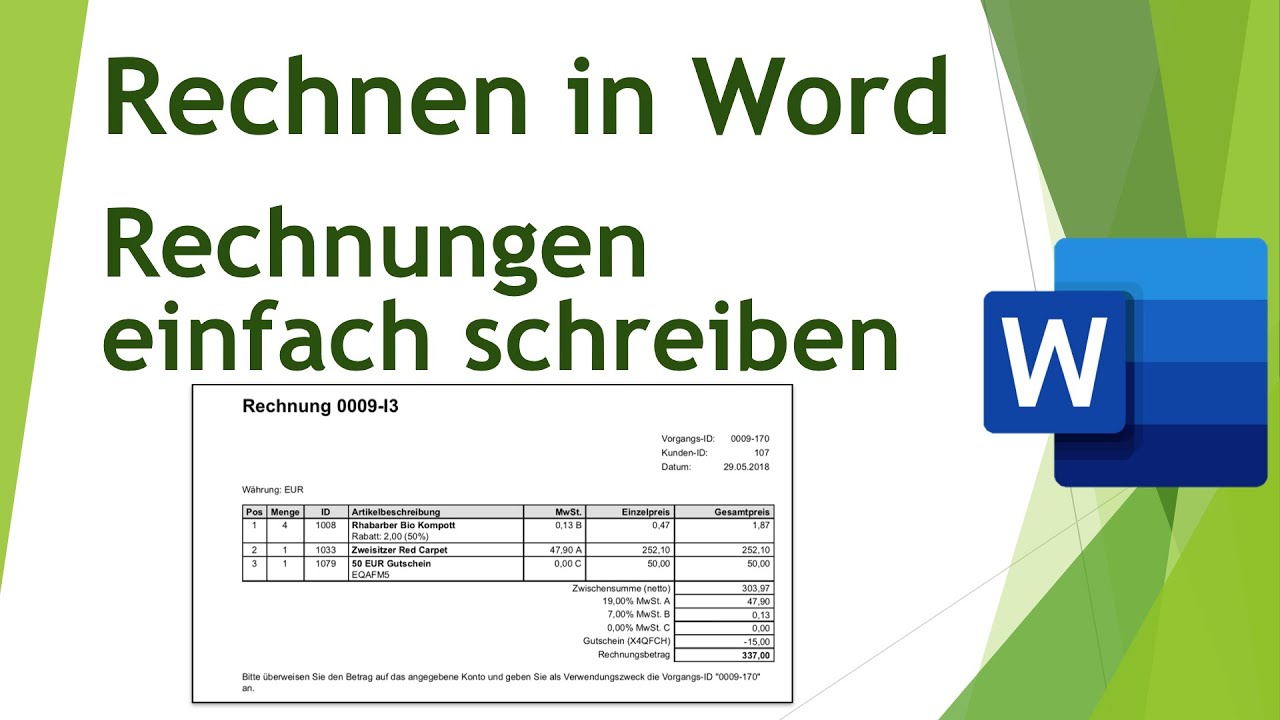 New Update Rechnen in Word - einfach z.B. Rechnungen schreiben
