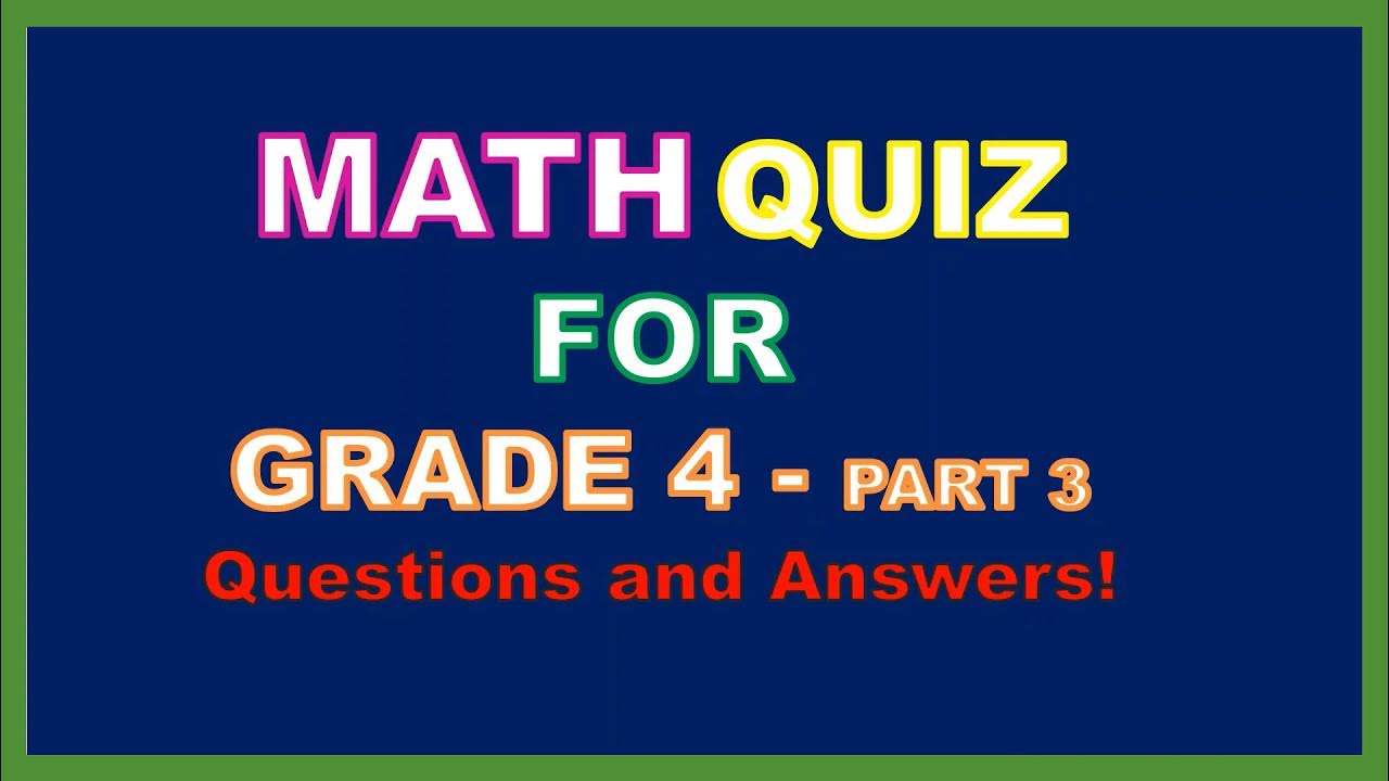 Math Quiz - Can you pass 4th grade math quiz? Part 3| Tricky Math ...