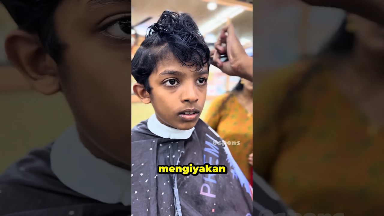 di cukur bersama ibu #viral