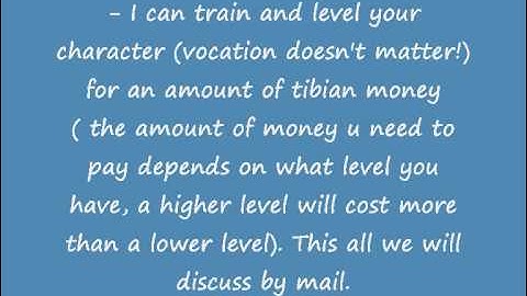 Tibia Leveling Service!