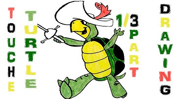 How to Draw a Turtle Step by Step Easy for Beginners and color | Touché Turtle CARTOON | 1/3