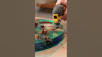 We made a table of cones and books with epoxy resin! #woodmood #shorts #epoxy