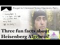 Three Fun Facts about Heisenberg Algebras