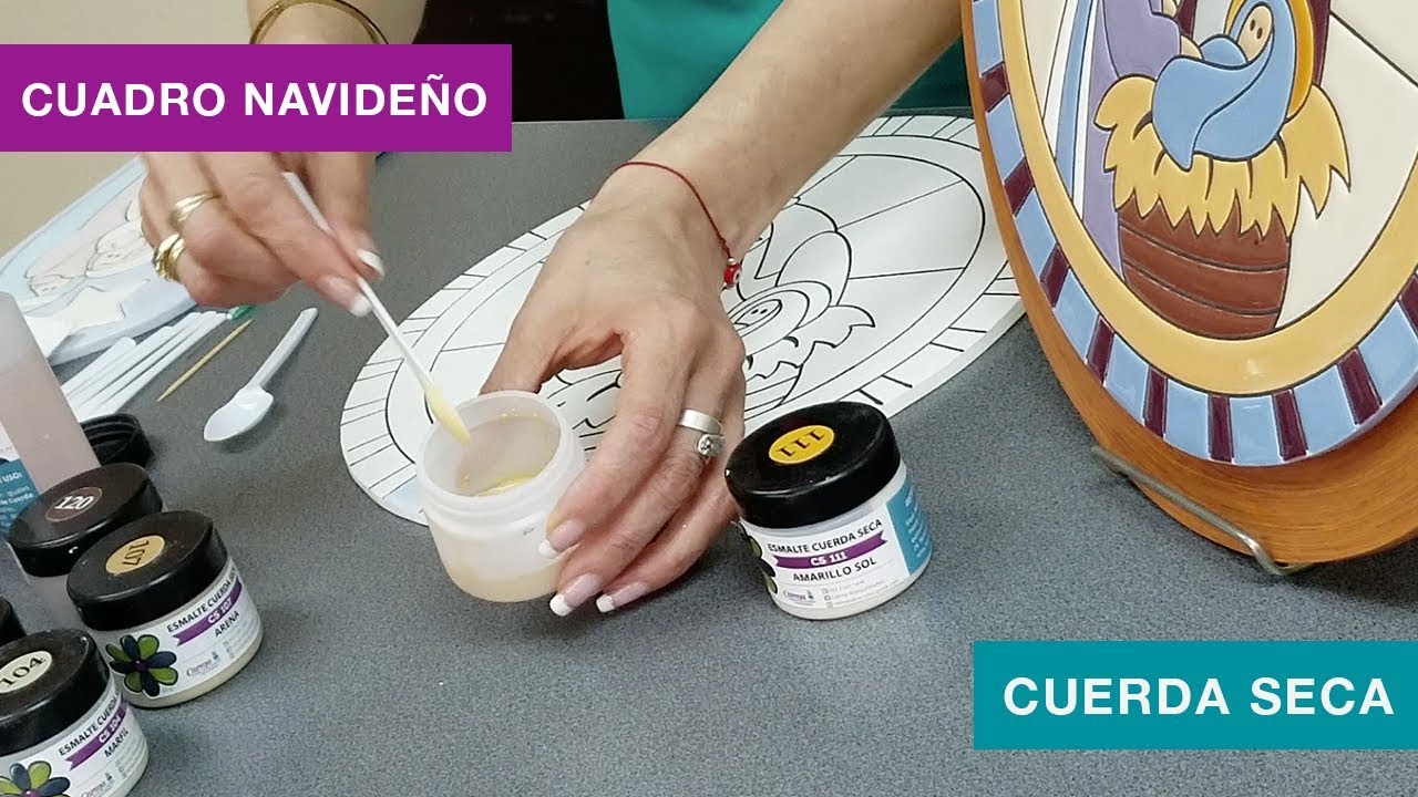 CUERDA SECA - APLICACIÓN DE ESMALTES - Sagrada Familia navidad