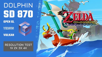Zelda WindWaker Gamecube Dolphin Snapdragon 870 Moto G 100 Vulkan vs Open GL Resolution 1x2x3x4x