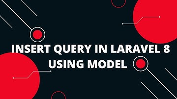Insert query in laravel 8 using model | Insert data into database
