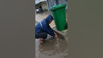 That So Small For Drain Rain Water On Street #unclog #drain #culvert #shorts